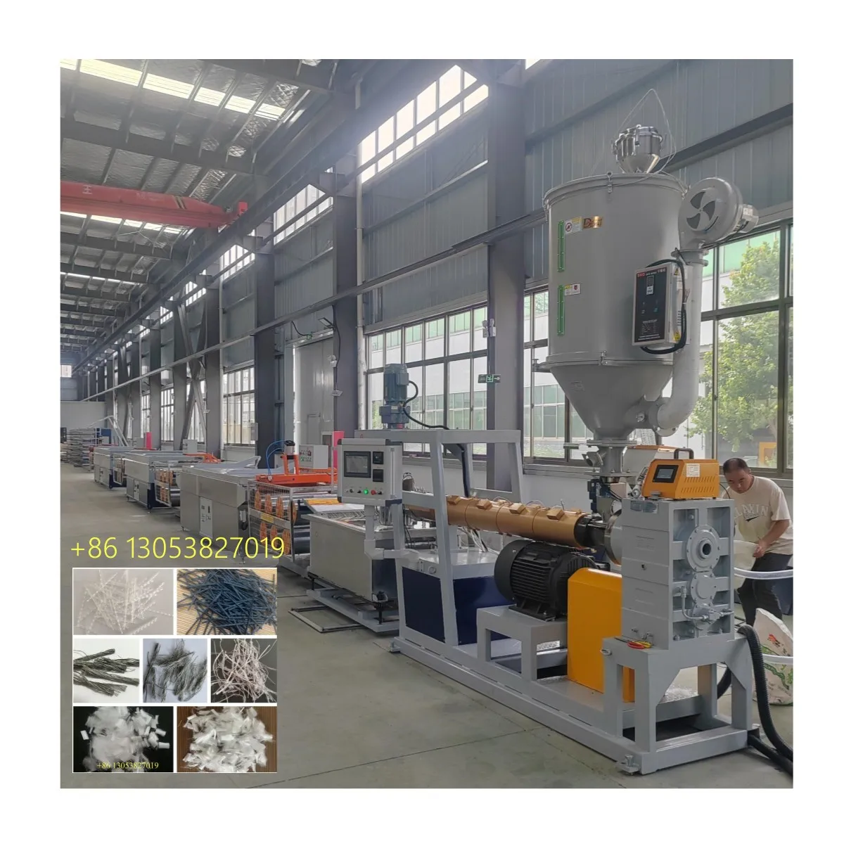 concrete curved macro fiber extruder polypropylene fibre production making machine