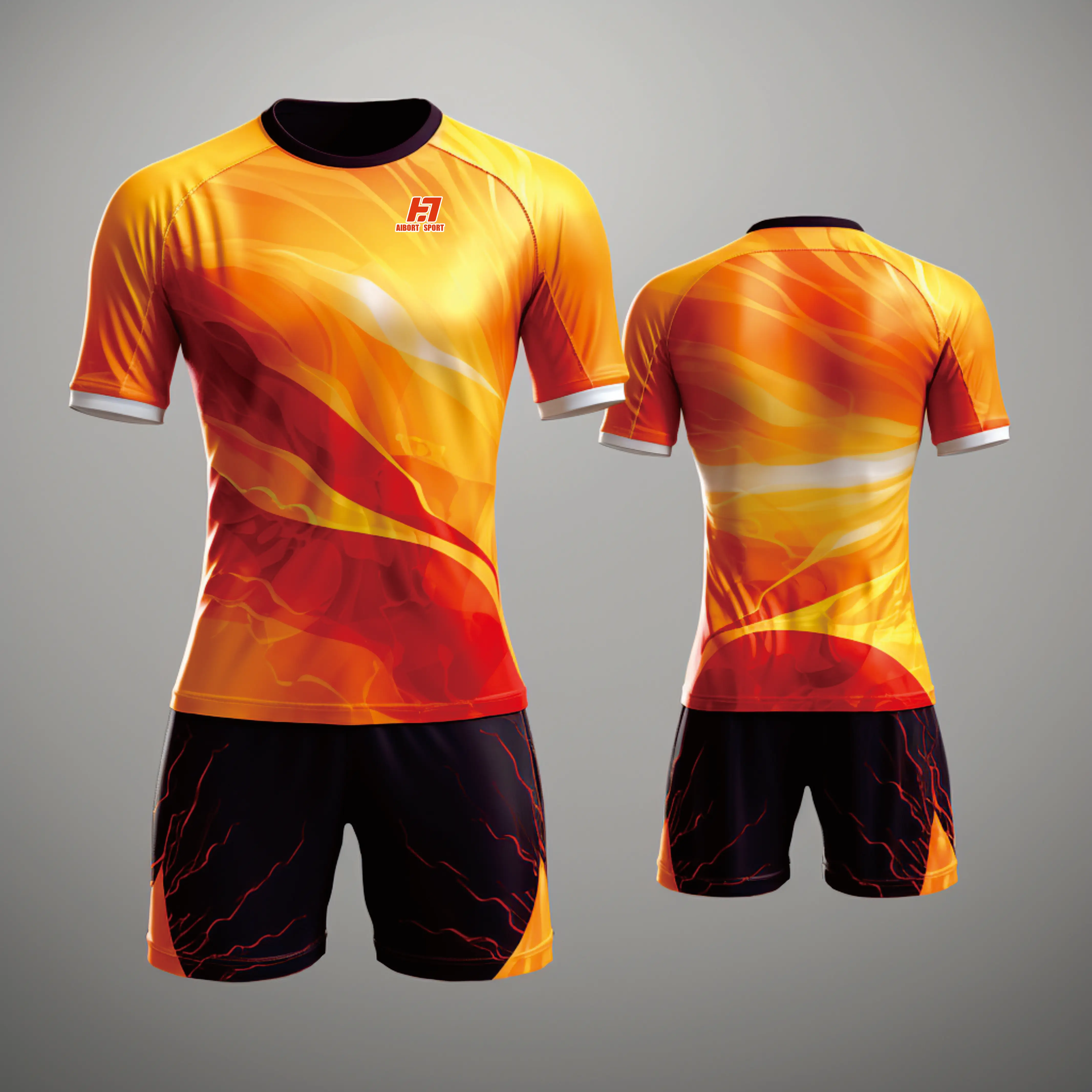 Aibort Wholesale Custom Sublimation And Soccer Jersey For Women High Quality With Pockets Gym  Soccer Shorts Set Printed/