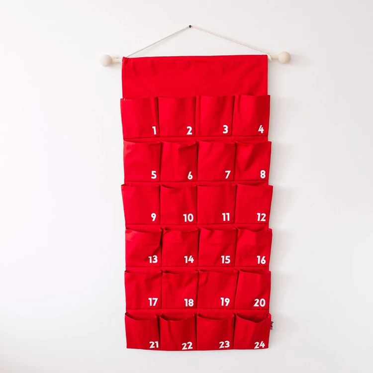 Custom Blank Canvas Fabric Advent Calendar Personalized Sublimation Christmas Countdown Calendar Wall Hanging Xmas Calendar