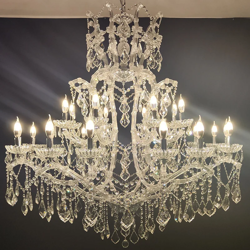 Modern Stair Ceiling Crystal Chandelier Lighting Led Hanging Lamps Dining Living Room Silver Luster Suspension Luminaire