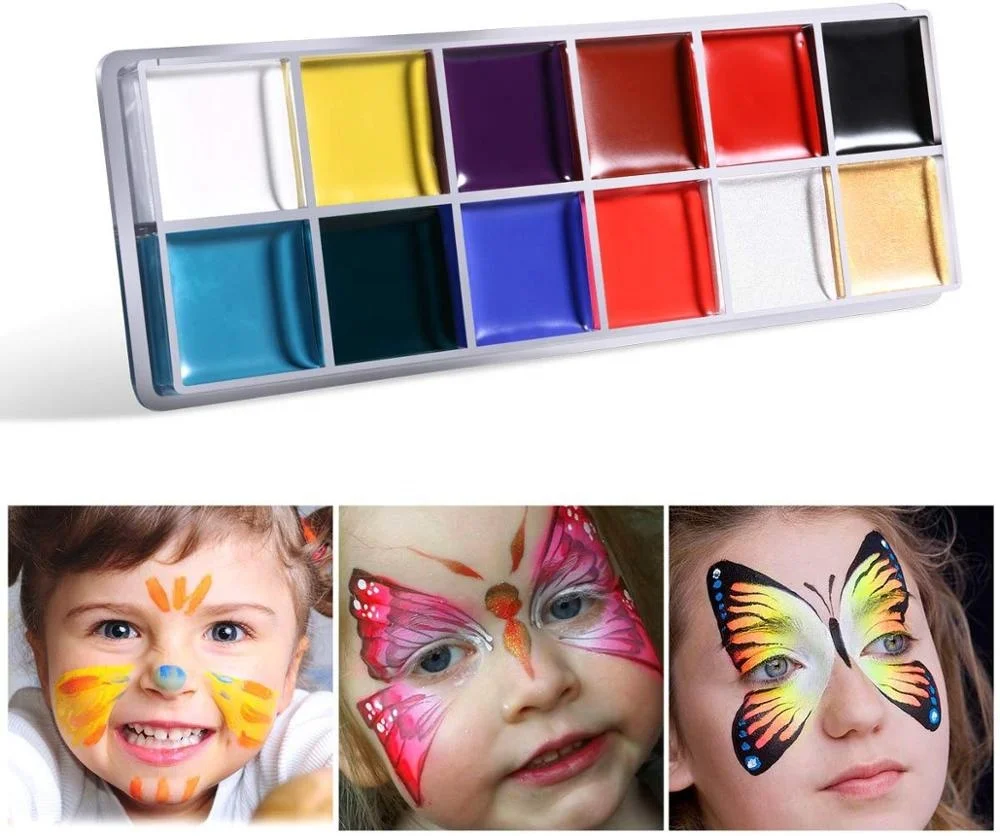 
Face Paint Palette Non-Toxic Professional Palette Safe Facepainting for Halloween Party, Holiday Makeup Body, Face Paint Kit 