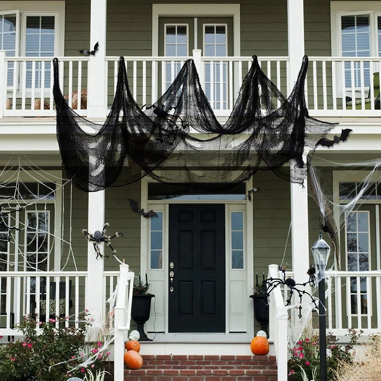79 x 315 in Scary Gauze Doorways Spooky Giant Tapestry Halloween Creepy Cloth for Halloween Party Supplies