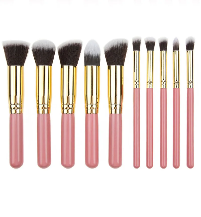 10 PCS Professional Makeup Brushes Eyeshadow Rouge Liquid Foundation Brushes Soft Synthetic Hair Brush Mini Kits Makeup Tools
