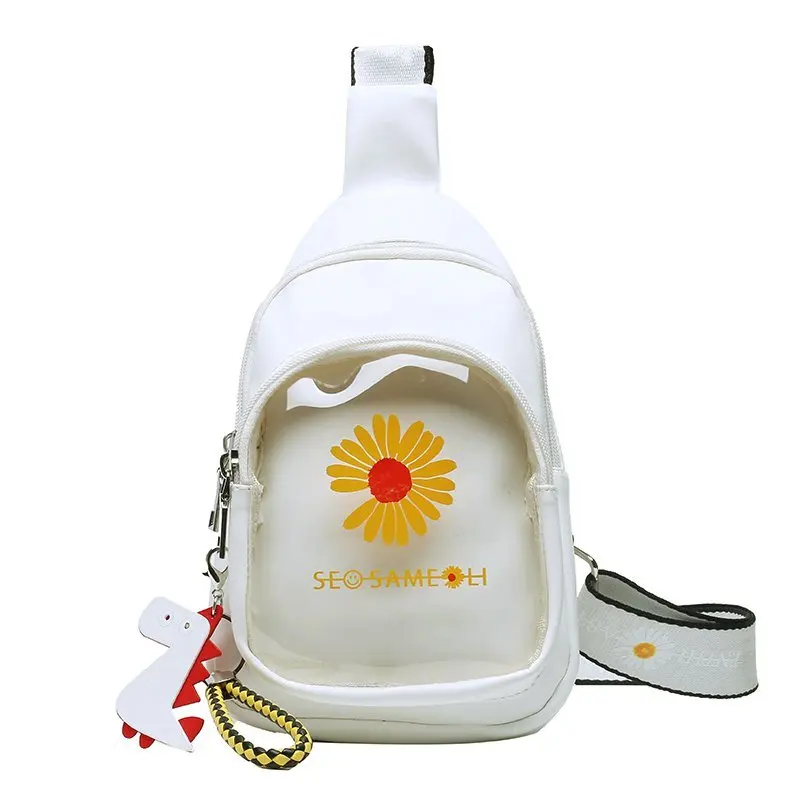 fashion most popular women chest ita bag with clear PVC window for pins custom design transparent ita bag