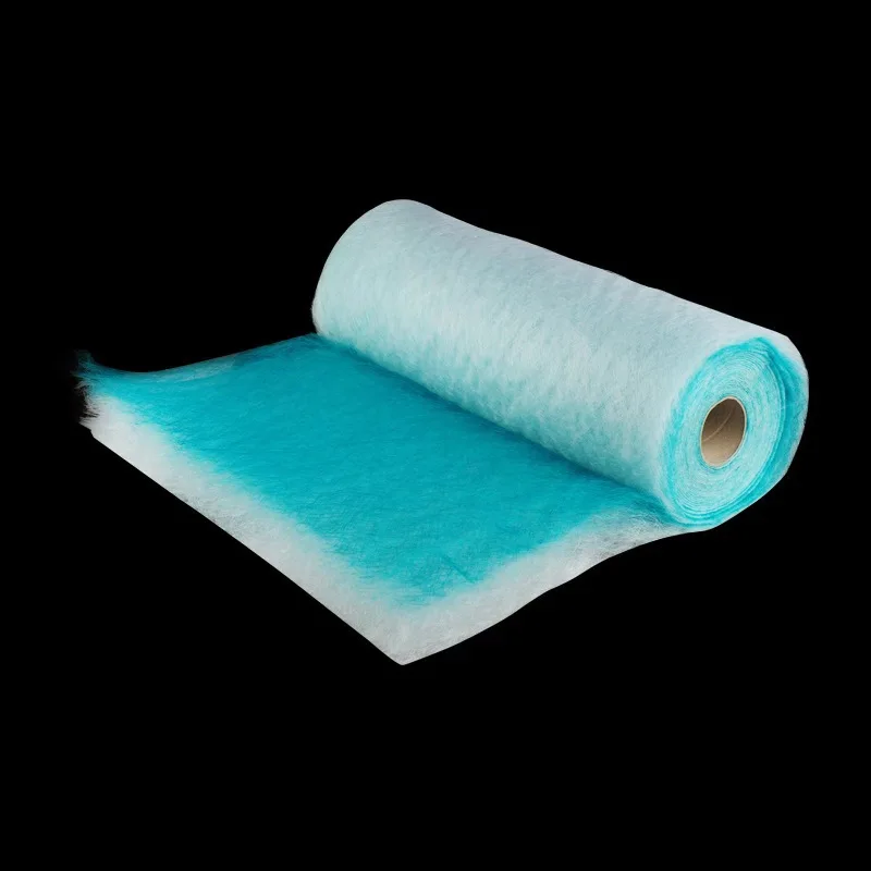 G4 Glass Fiber Green White Cotton Filter Raw Material Cotton Fiberglass In Roll For Furniture Spray Booth Filter Media