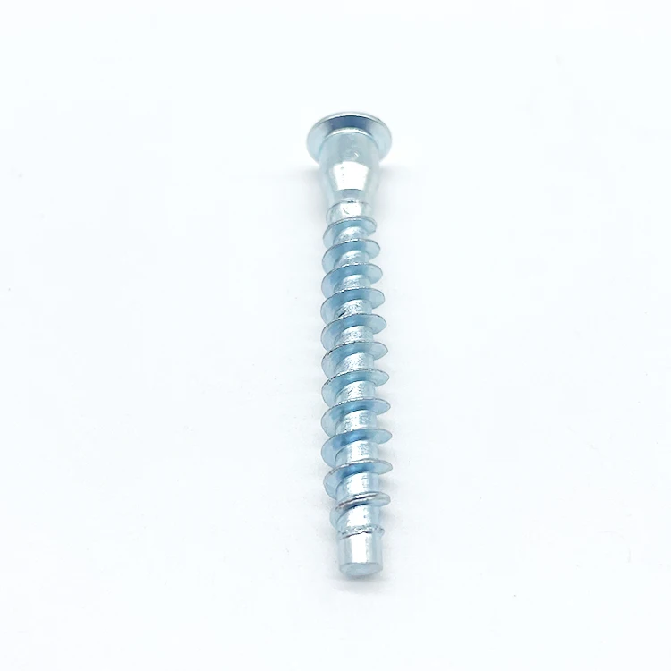 Carbon Steel Blue Zinc Coarse Thread Chair Screw Furniture Wood Hex Socket Head Confirmat Screw 6.3*50