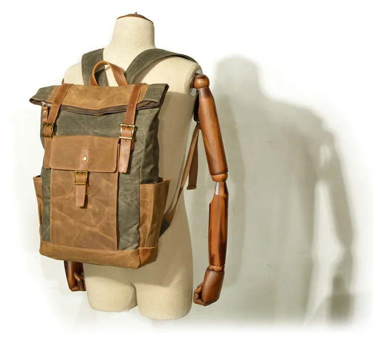 Retro Batik Canvas Waterproof Travel Hiking Rucksack Large Capacity Leisure Shoulder Bag Computer Backpacks