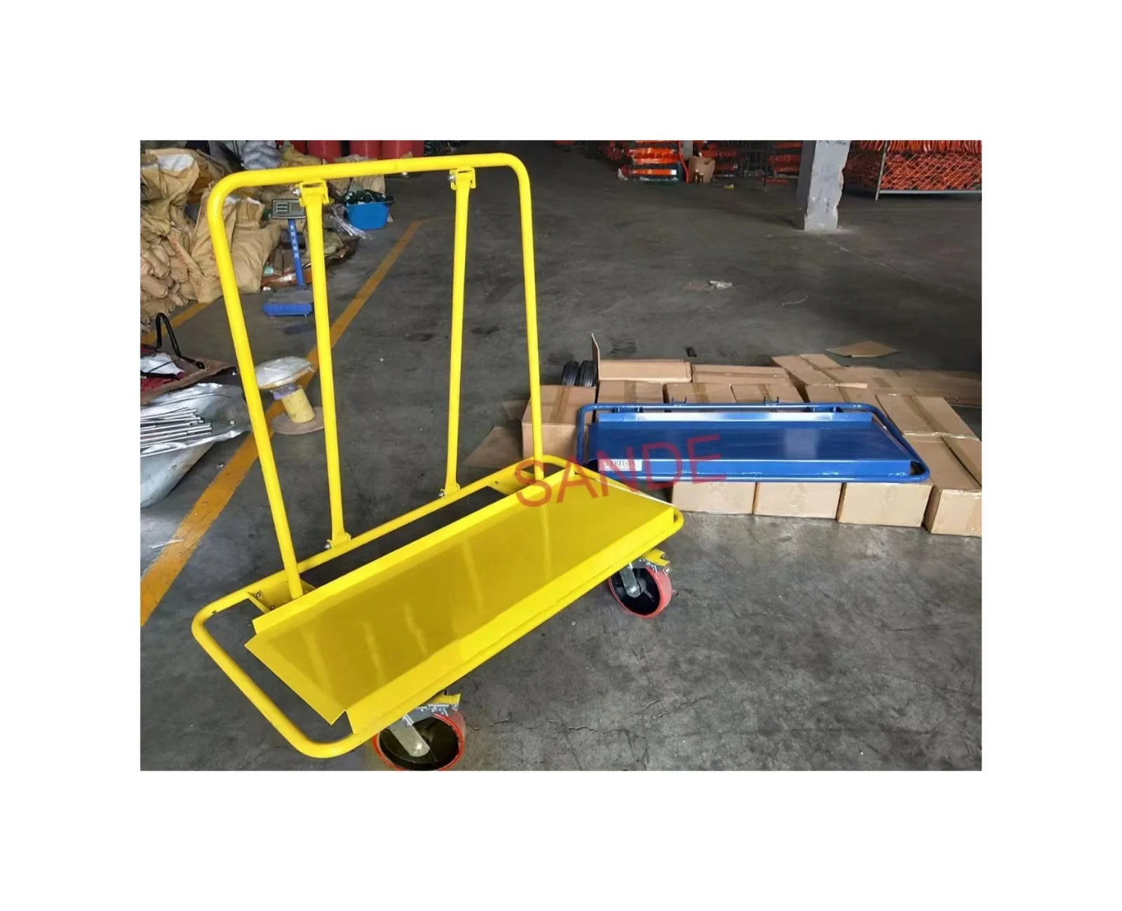SANDE Sale 2000Lbs Glass Transport Service Hand Pull Moving Trolley Drywall Panel Service Cart