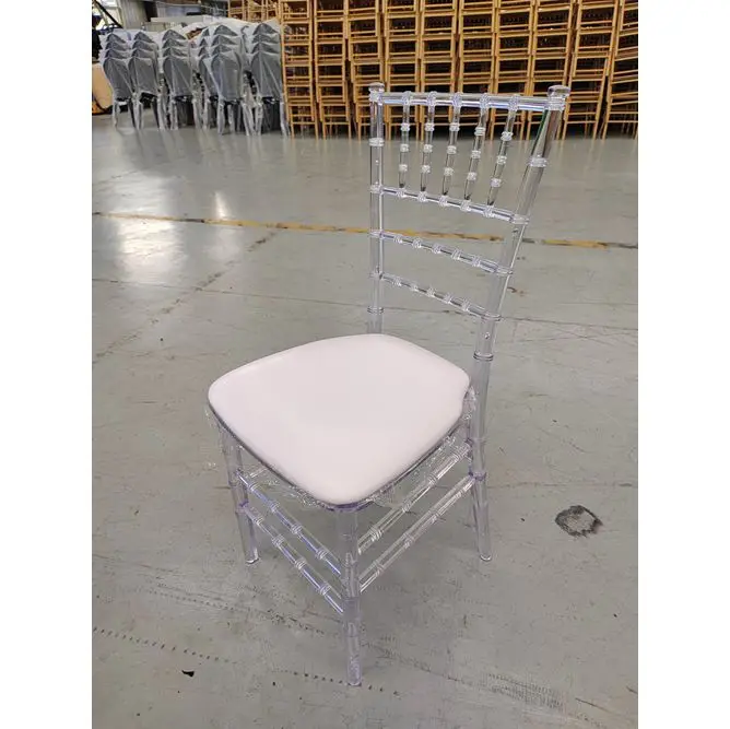 Wholesale Stackable Wedding Banquet Hotel Clear Crystal Monoframe Chiavari Chairs for Events
