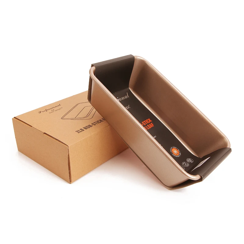 CHEFMADE Non Stick Heavy Duty Carbon Steel Long Rectangle 2Lb Bread Loaf Pans Bakeware Baking Tray