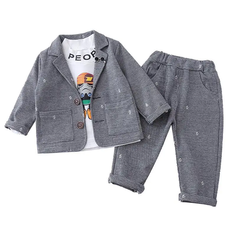 
spring and autumn casual knitting boy suit set formal new style childrens clothing set 