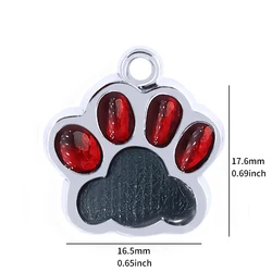 2023 Manufacture Fashion Designer Personalized Pet ID Name Custom Paw Glitter Pendant Pet ID Tag Tags for Engraving