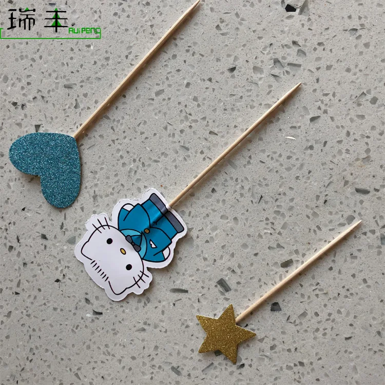 
 65*2,2 мм биоразлагаемые деревянные флаги для коктейлей и зубочисток  