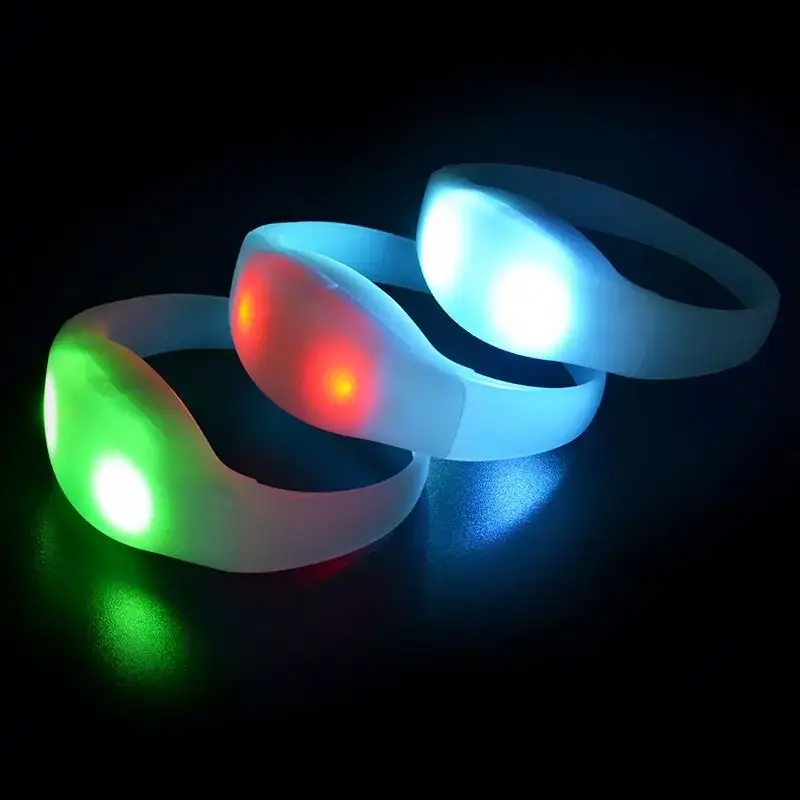 RB Custom Print Concert LED Flashing DMX Control Programmable Remote Controlled LED Bracelet Festival Flash
