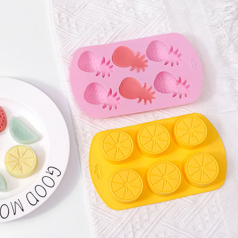 2024 Custom Hot Selling Fruits Shapes Silicone Molds Strawberry Lemon Watermelon Chocolate Fudge Candy Cookie Gummy Moulds Ice