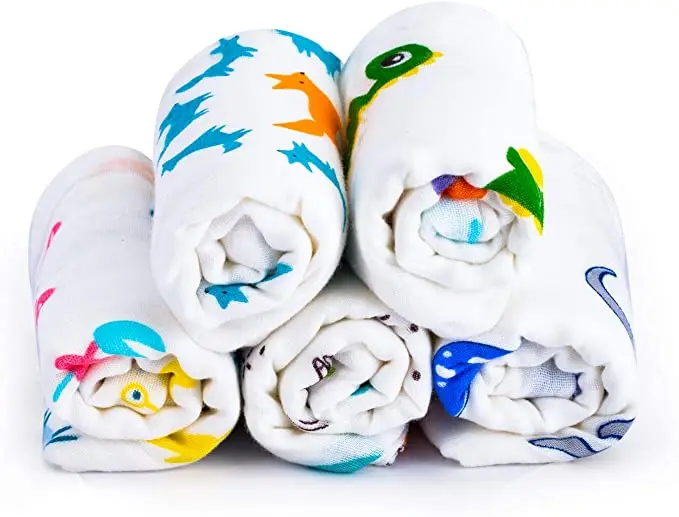 Custom Muslin Baby Burp Cloths  Extra Large  6 Layers Super Absorbent Soft Natural for Sensitive Skin Baby 100% Organic Cotton