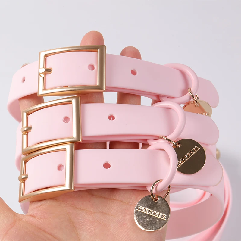 Wholesale Waterproof Rubber Premium Dog Collars Leashes New Design Multi-colors PVC Coated Dog Collar and Leash Set