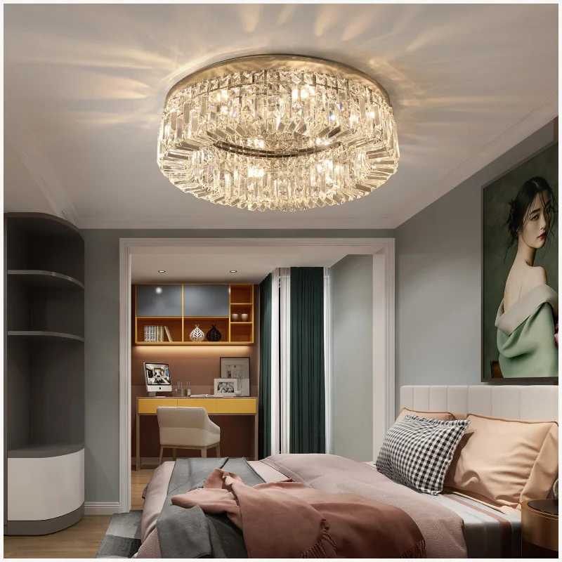 China Modern LED Crystal Ceiling Lamp Luxury Ceiling Mounted LED Light Fixtures