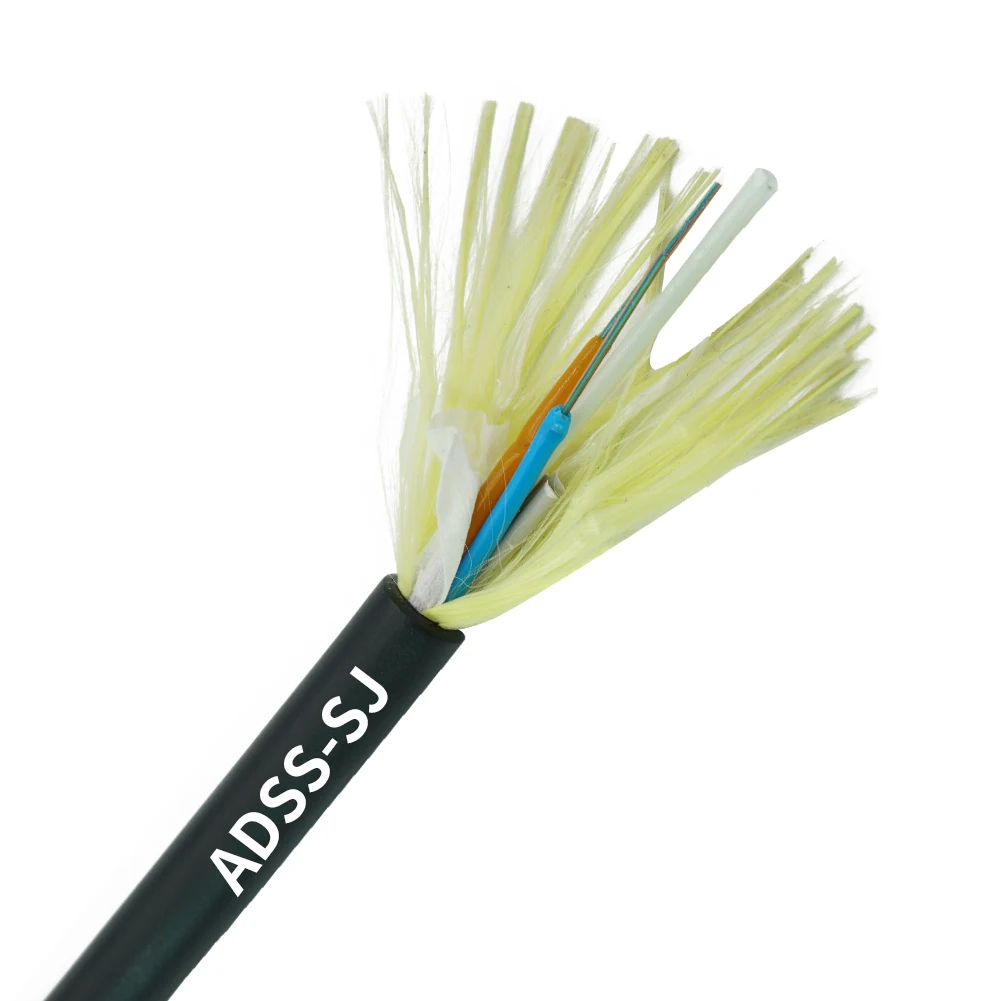 ADSS-144F-100M Span Aerial Fiber Optical Cable PE Jacket FTTH ADSS 144 Core SM Fiber Optic Cable FTTH ADSS