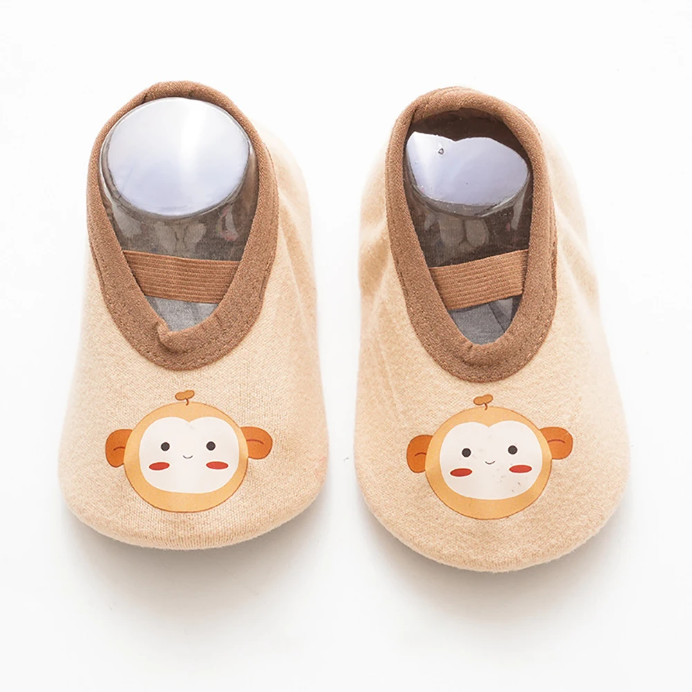 Детские Нескользящие мягкие дышащие носки с мультяшным принтом для обучения ходьбе на весну и лето