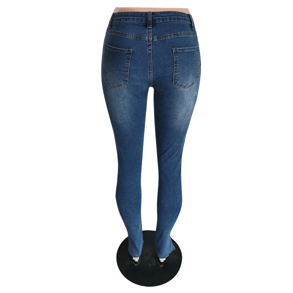 wholesale women fashion high waist skinny denim fabric pant black stylish jeans in bulk