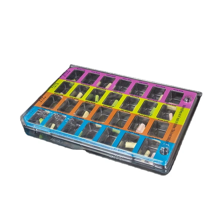 Clear PET  ,RPET , BIO PET   7 days weekly pill case box