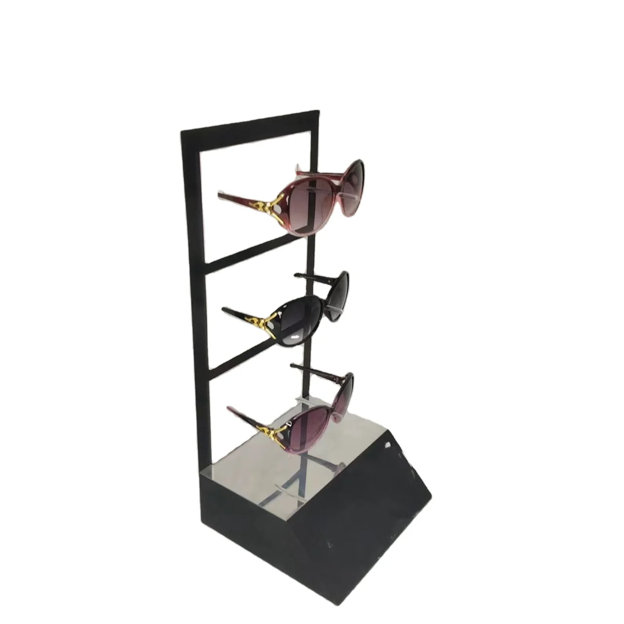 Custom Logo Wood and  Acrylic Fashion Eyewear Display Rack Customized Design Eyeglasses Display Stand