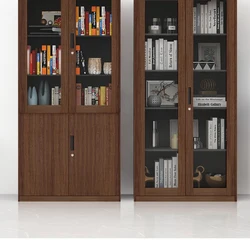 Wood Grain Steel Office Files Archives Bookcase Cabinet Cupboard