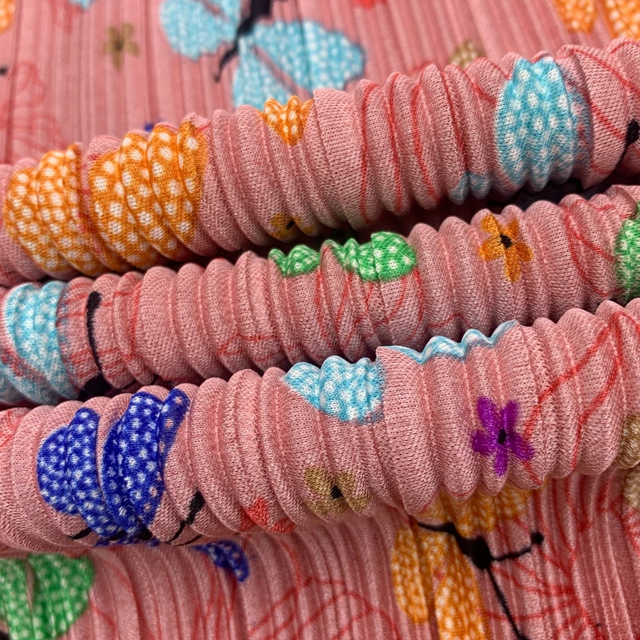 Excellent Quality Digital Printed and Pleated fabric for Making Ethnic Wear Dresses at Export Price