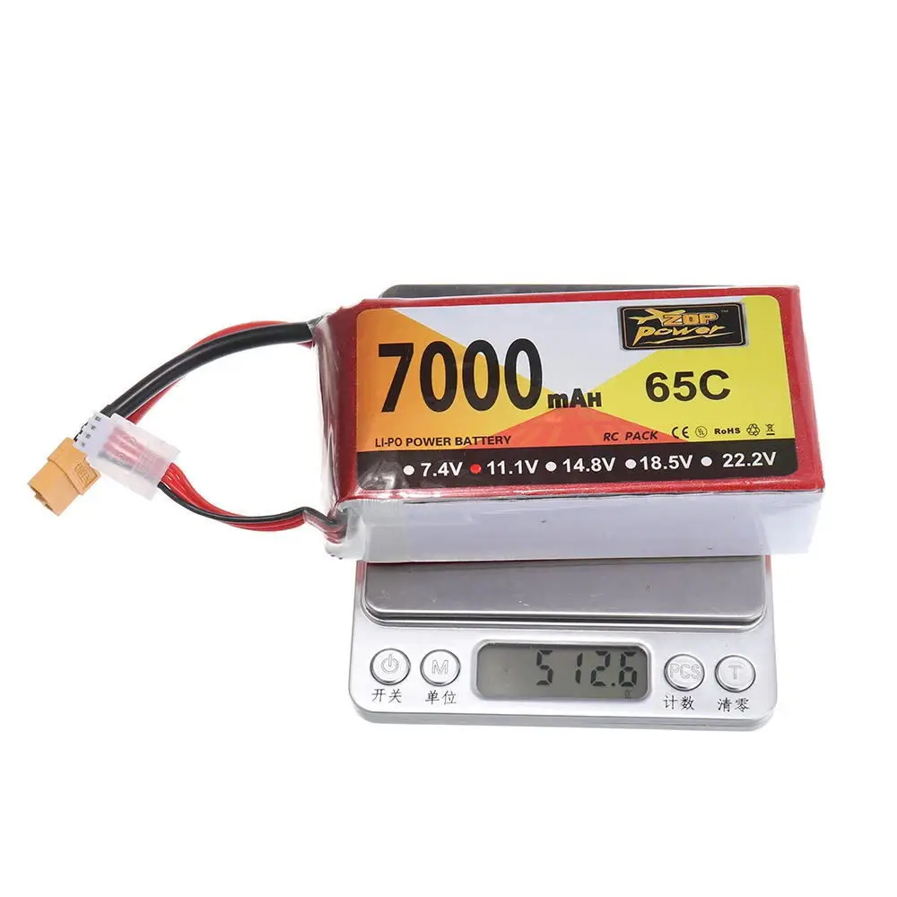 FPV drone  battery big capacity 3s 11.1v  7000mah 65C lipo RC battery pack