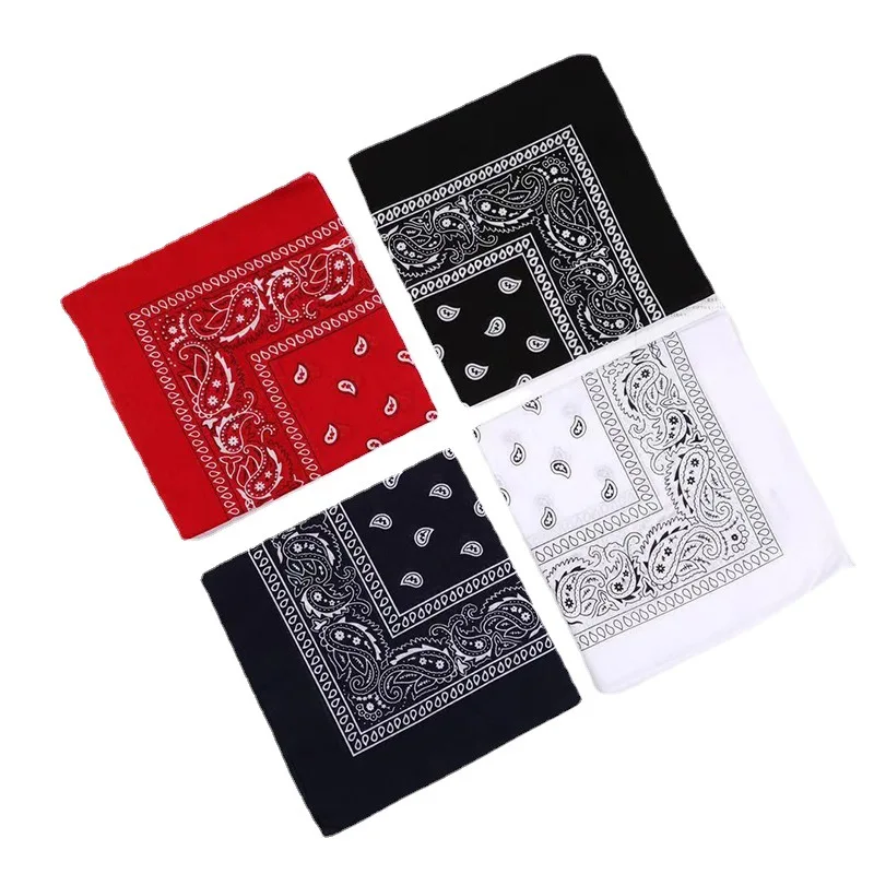 High Quality Double Sided Printed Paisley Bandana Square Cotton Custom Bandana Scarf in stock