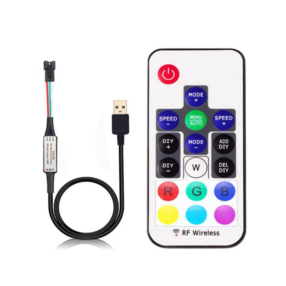 USB WS2812B адресные пиксели RGB светодиодный контроллер 2048 пикселей 17 клавиш DIY Remote 5V