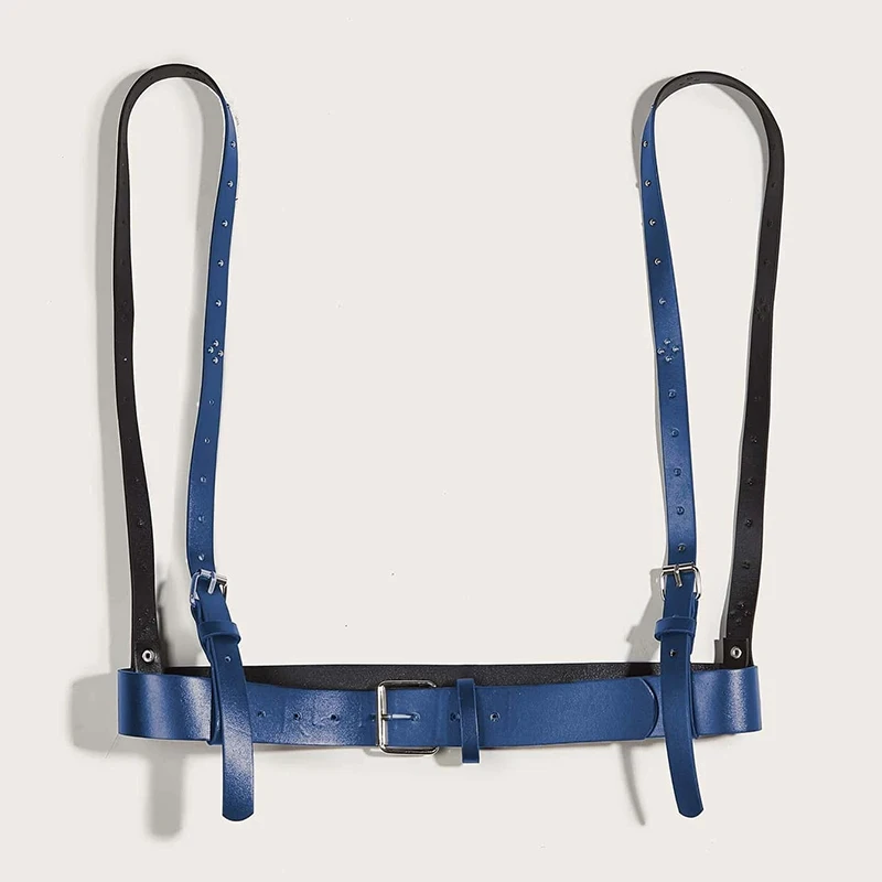 European And American Punk Style Navy Blue Waistband Harness Belt Female Male Harness Belts Waistcoat Suspender Belt