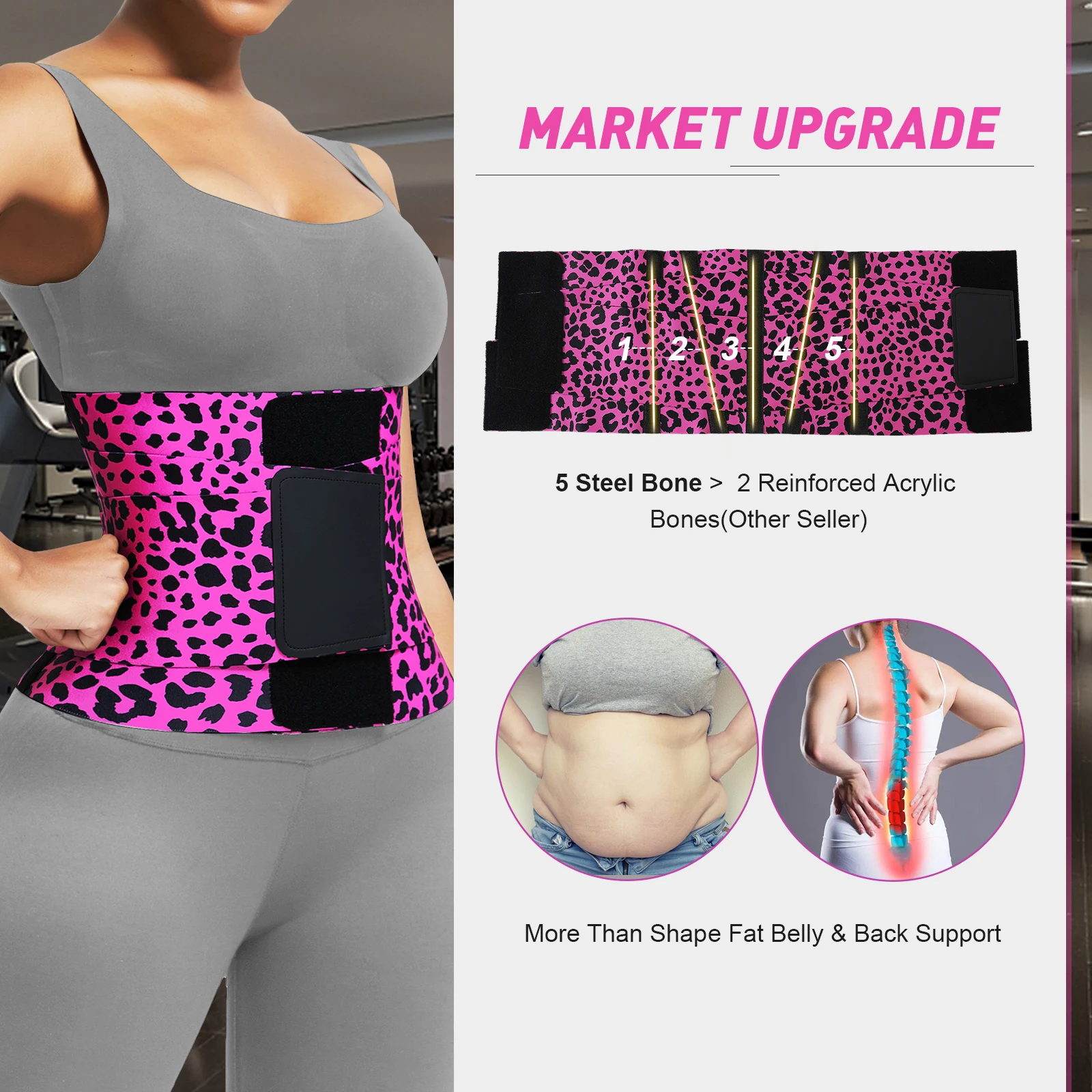 HOT SALE Custom Logo Compression Elasticity SaunaNeoprene Slimming Waist Trainer Workout Back Support Waist Trimmer Belt