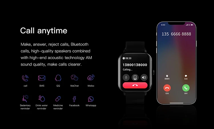 LCD Lightness Adjustment 1.83inch Touch Screen Smart Watch ZL54 BT Phone Calling Function IP67 Waterproof Sports  for Men