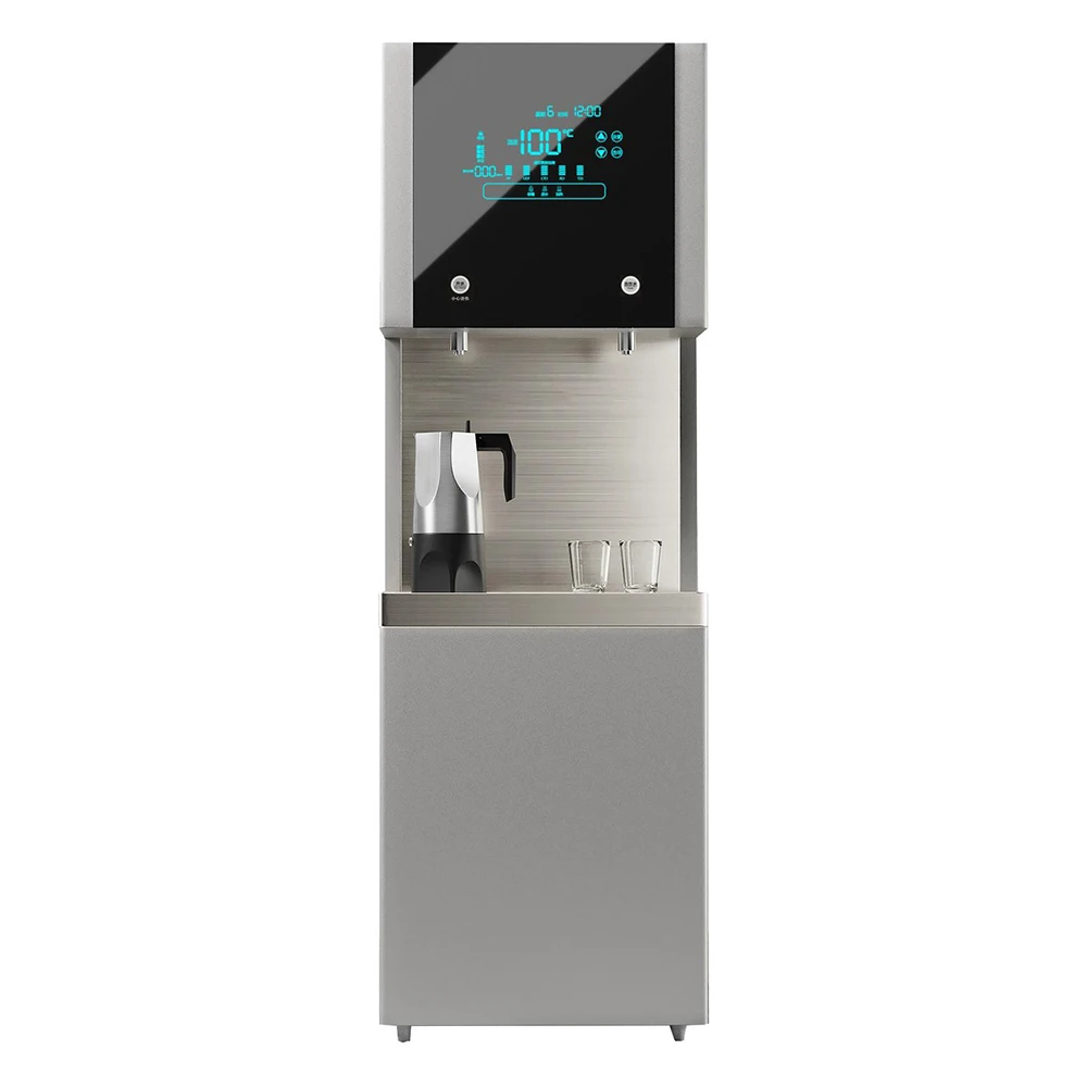 Baking paint gray aluminum vertical commercial RO water purifier hotel exhibition hall water dispenser