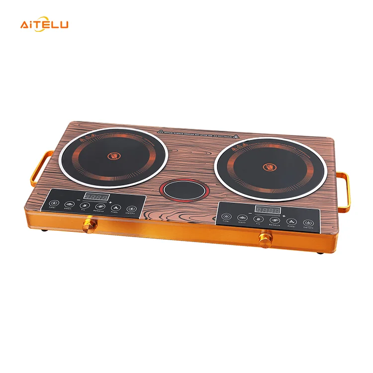 Modern Home Wok Electric Induction Cooker Multi Burners 2200W+2200W 220V~50Zh