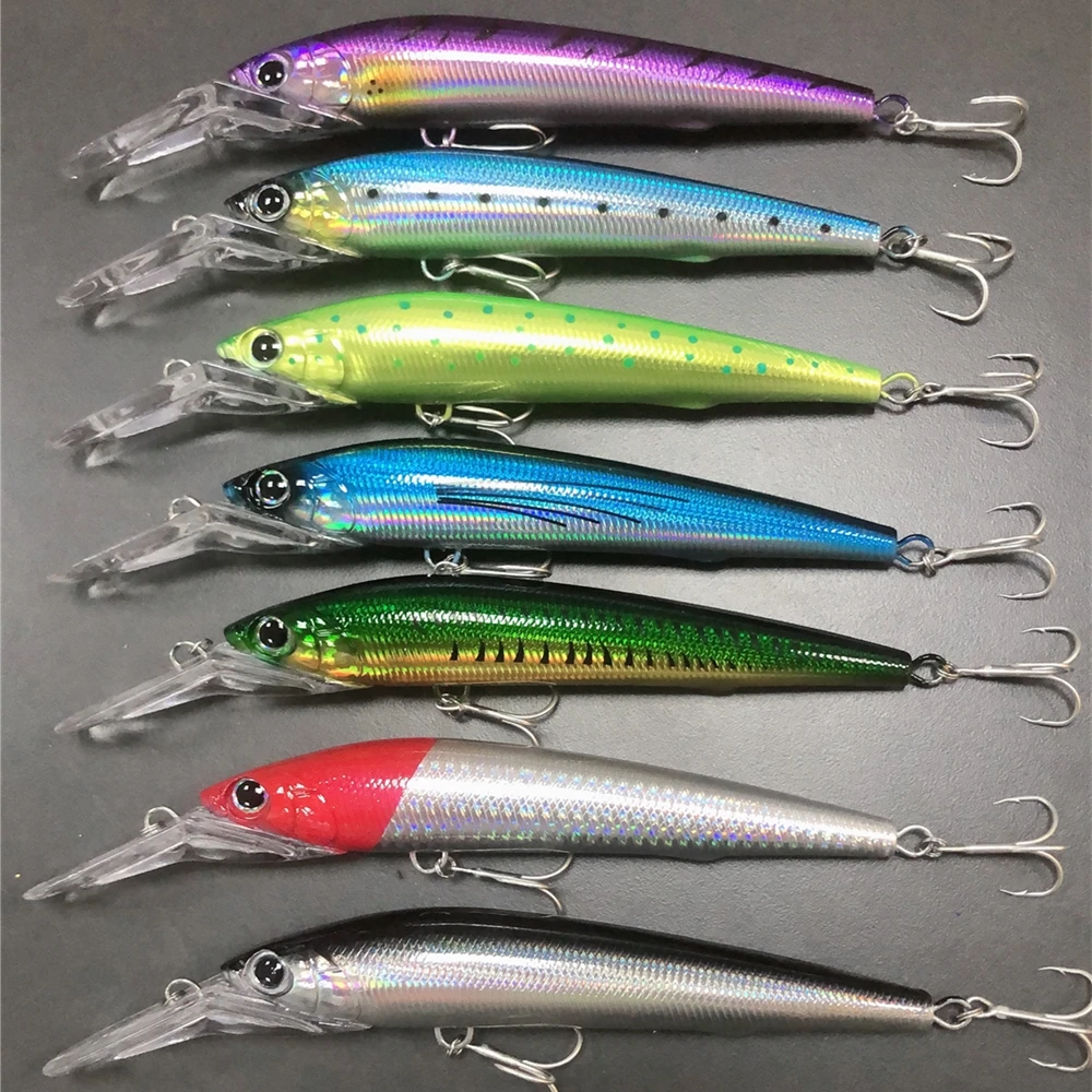 Top Right 40g 180mm M111 Big Minnow Deep Diving Lip 7-9m Trolling Lure Seawater Fishing Bait  Pesca Jerkbait