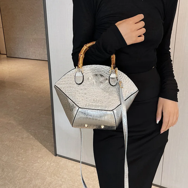 Large size women tote bag bamboo handle luxury ladies big handbags high quality shoulder bags