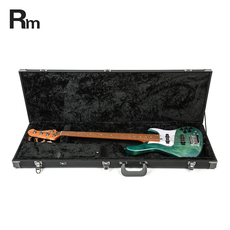 Electric Bass Guitar Hard Case Waterproof Leather Custom Guitar Case Wooden Protective Instrument Guitar Case Bag