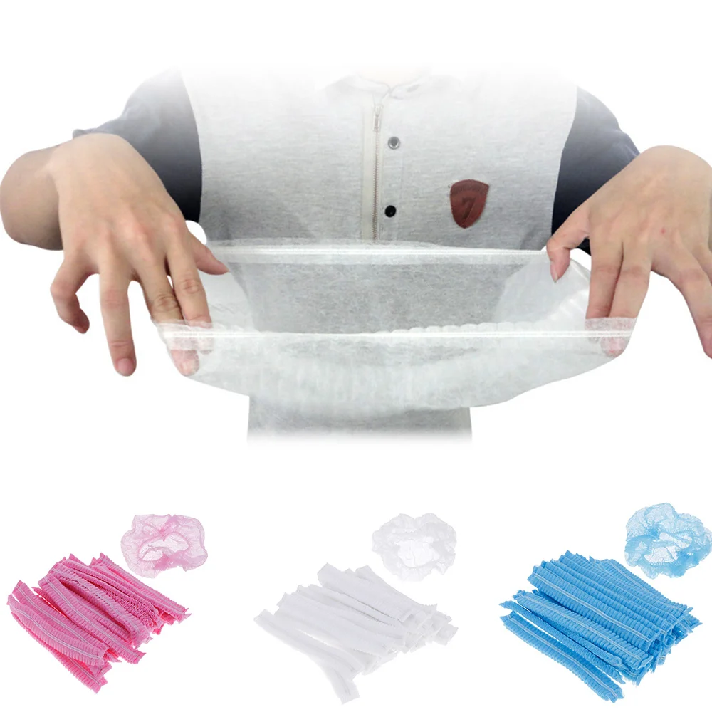 Anti-Dust Head Cover Mob Cap Non Woven PP SMS Elastic Disposable Cheap Strip Bouffant Clip Cap