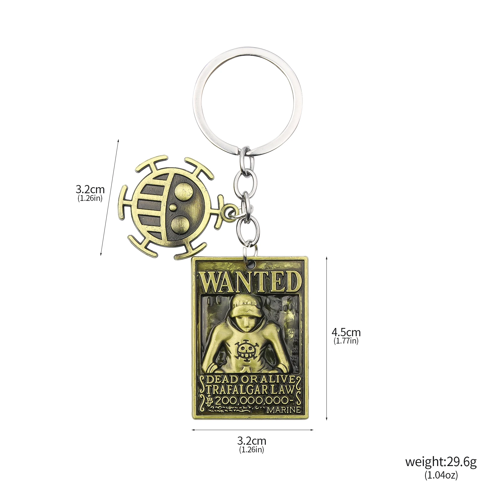 11 Anime one PIECE Peripheral Personalized Metal Keychain Trim Keychain