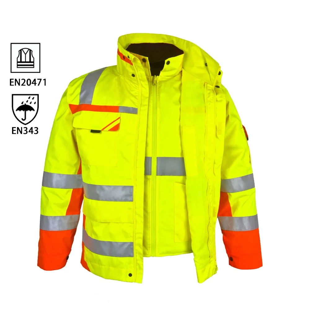 Reflective wear men custom bomber winter parka jacket