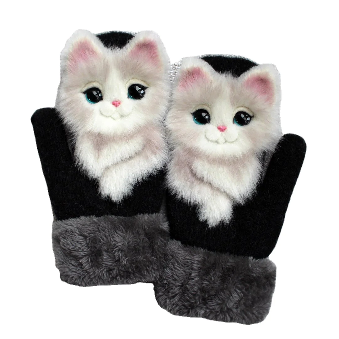 
Winter with velvet cute Korean version of the anti-cold cartoon with thick plush riding warm winter girl 