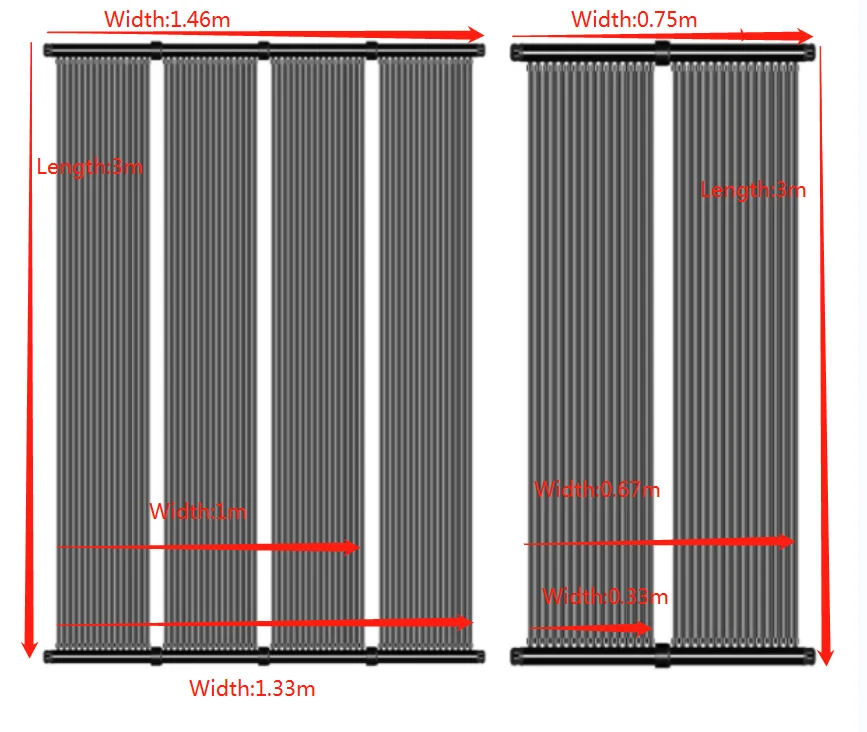 Hot Selling High Efficiency  100x300cm Rubber Solar Collector Panels