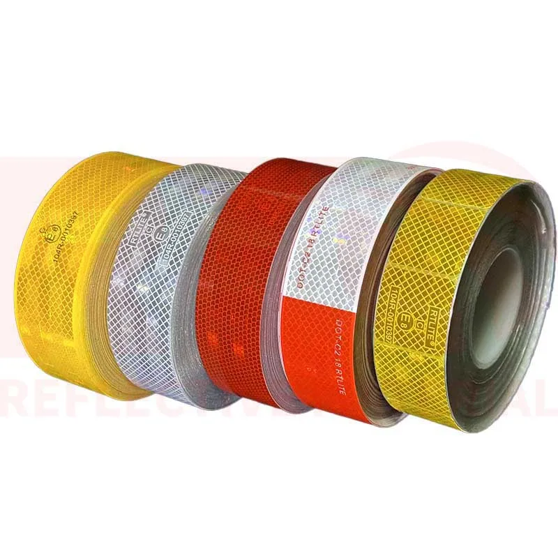 Waterproof DOT C2 Cinta Reflectiva Strong Glue ECE 104R Truck Trailer Safety Tape Reflective Sticker