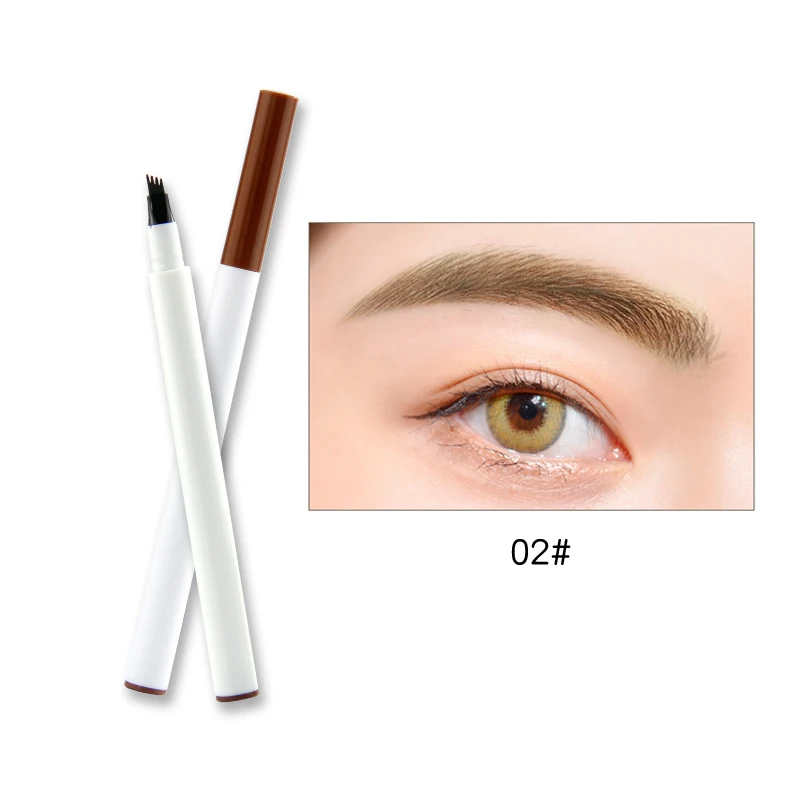 
OEM 3 Color Microblading Eyebrow Pencil Waterproof Fork Tip Tattoo Pen Tinted Fine Sketch Eye Brow Pencil Long Lasting Eyebrows 