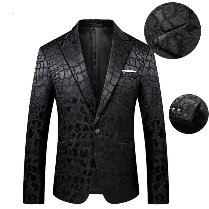 Модная зимняя куртка для Блейзер Мужские Формальные куртки со змеиным рисунком в клетку, мужские Модные, на каждый день, костюм смокинг для мальчиков пальто, деловые костюмы для мужчин, большие размеры Ja