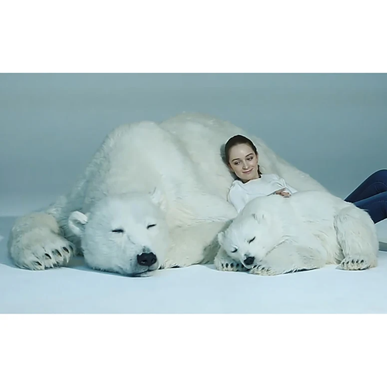 White Polar Bear Statues Realistic Animal Model Amusement Park Products