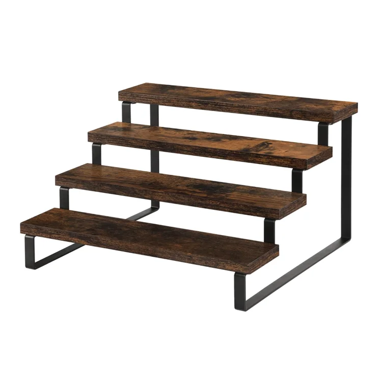 New Style Design Countertop Organizer Step Display Shelves  Wooden 4 Tier Spice Rack